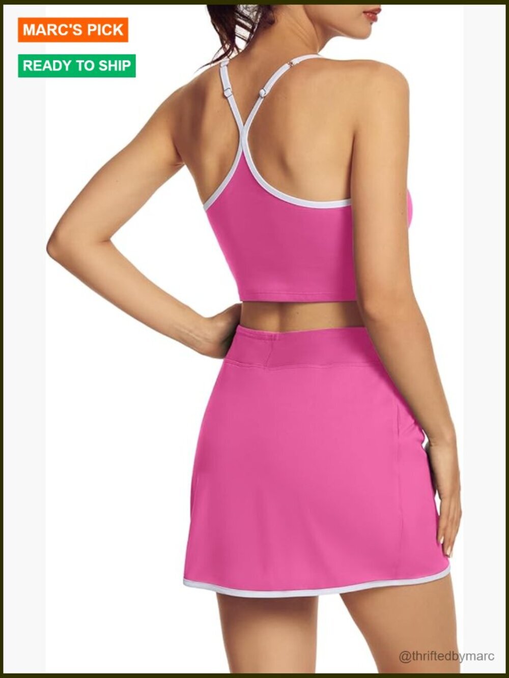 Women's 2 Piece Tennis Skirt Set with Built-in Shorts and Pockets
